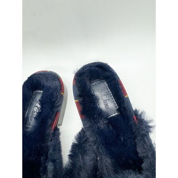 J. Crew Shoes Faux Fur Academy Penny Loafer Mule Stripe preppy old money - Picture 4 of 6